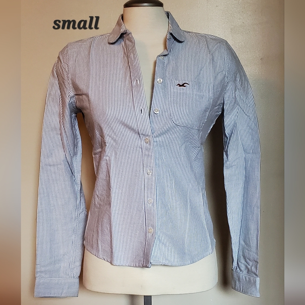 Ladies Hollister Long Sleeved Button Up Shirt